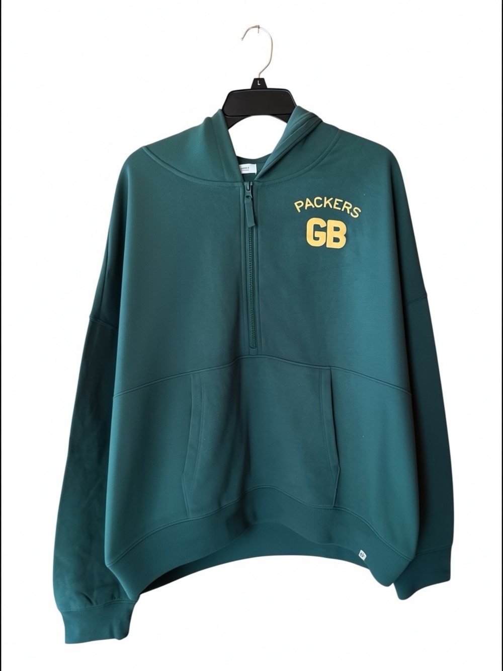 NWOT ‘47 Brand Fade Away Pippa Green Bay Packers 1/2 Zip Hoodie